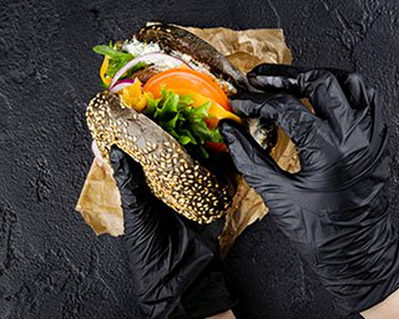 Artisan burger served for a fast food brand